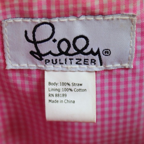 Lily Pulitzer Vintage Green Tan Woven Straw Double Handle Handbag Purse - Picture 4 of 8